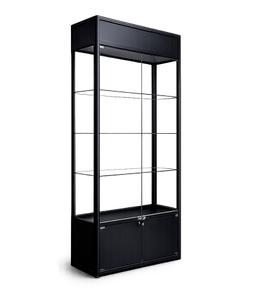 Витрина из ЛДСП, со стеклянными полками, высокий